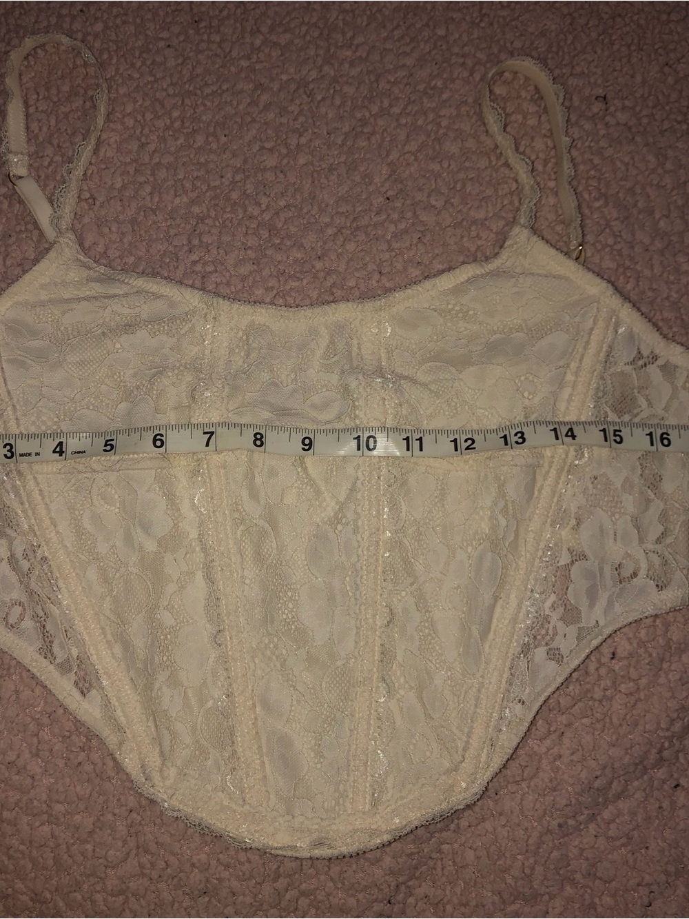 Urban Outfitters Cream Lace Longline Bralette Corset Top